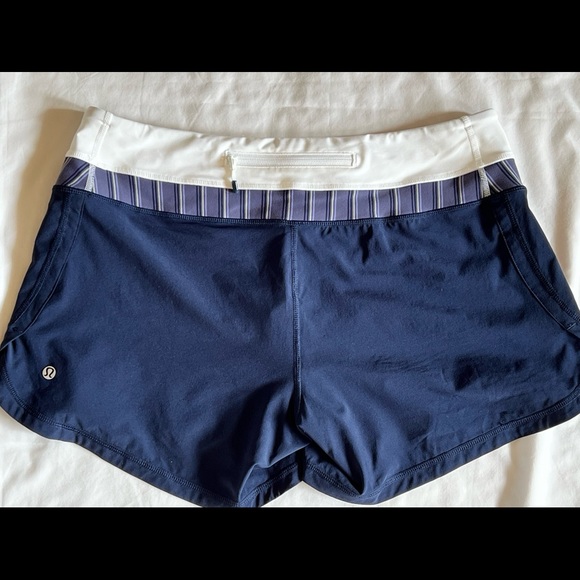 Lululemon Athletica Navy blue white shorts size 10 - Picture 2 of 7